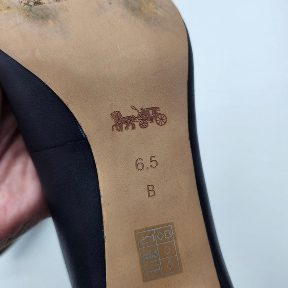 COACH Bowery Pointed Toe Kitten Heels – Navy Blue Leather – Size 6.5 - Picture 8 of 8